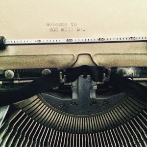 A 1970s manual typewriter was one of the fun surprises left for us amongst the garbage